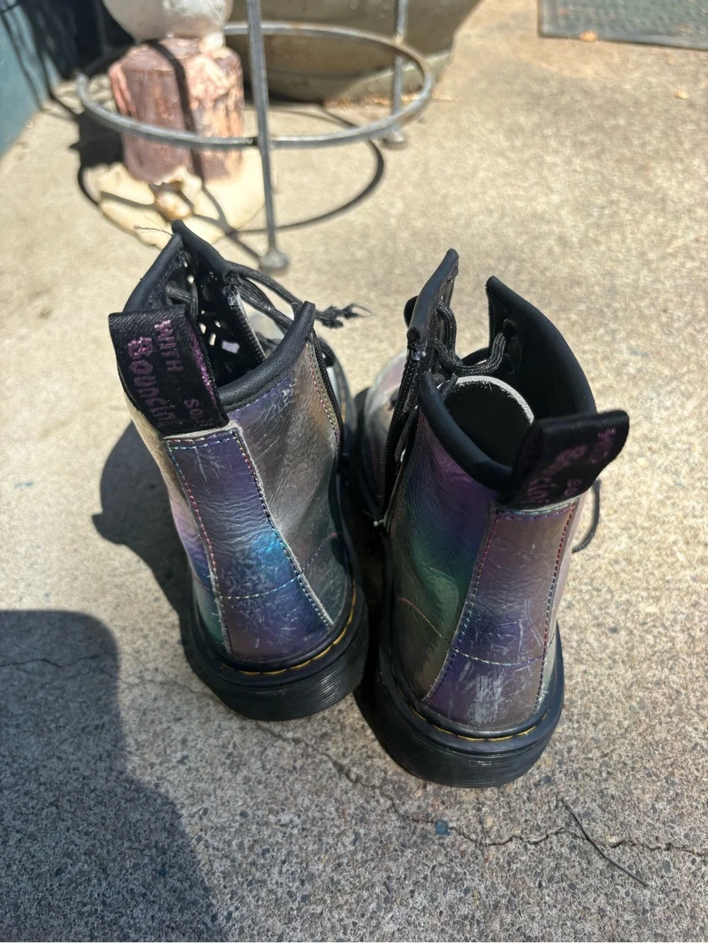 Dr. Martens Iridescent Holographic Lace-Up Boots